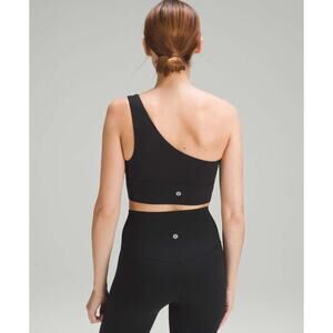 (4) $58 NWT Lululemon Align Asymmetrical Bra *Light Support, A/B Cup Black